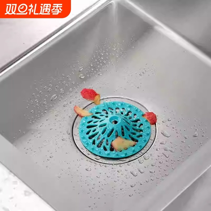 厨房水槽地漏防臭盖浴室防爬虫防异味盖子下水道毛发防堵塞过滤器