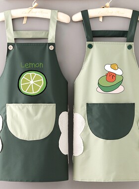2025新款围裙防水防油家用厨房女时尚围腰餐饮专用做饭工作服成人