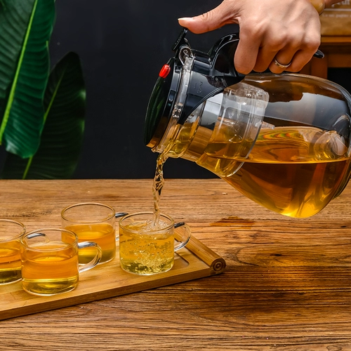 Чайный сервиз, чай, стеклянный заварочный чайник для домашнего использования