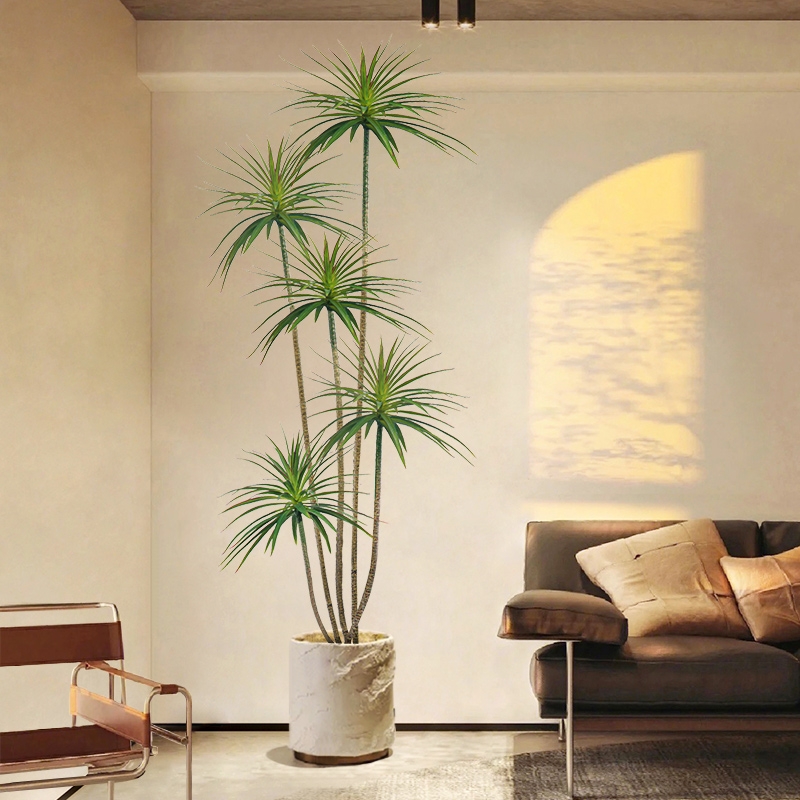 仿真绿植千年铁轻奢感氛围室内高端大型落地假树盆栽植物盆景摆件