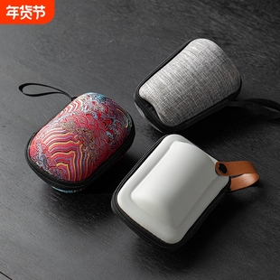 茶具收纳包便携茶具旅行包防震一壶四杯两杯手提包皮质包