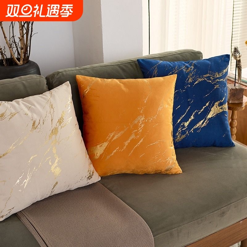 抱枕轻奢客厅沙发靠垫新款真皮腰枕高级感靠枕套不含芯简车内现代