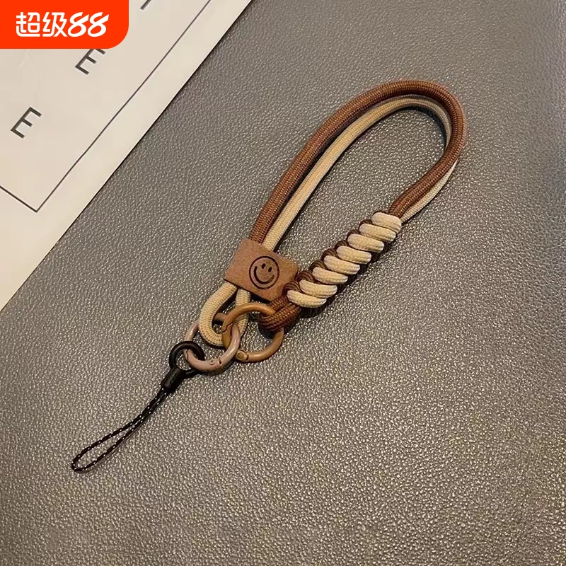 撞色编织手机壳通用挂绳短款手提挂件户外防摔百搭腕带潮流小众包包钥匙扣结实牢固挂链吊绳子防丢潮女手腕