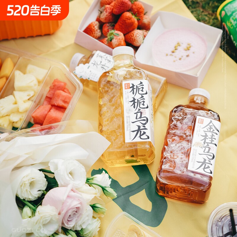 果子熟了无糖茶金桂乌龙栀栀0糖00无糖茶饮料茉莉桂花绿茶瓶装