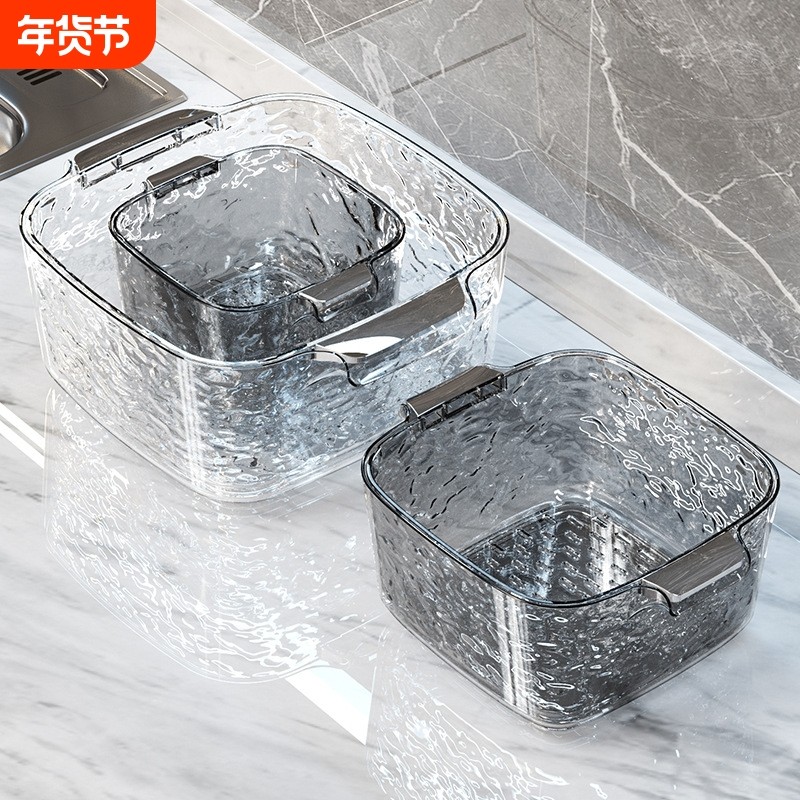 双层洗菜盆沥水篮新款家用客厅塑料水果盘厨房滤水菜篓淘洗菜篮子,家装主材,沥水篮,淘宝优惠券,粉丝福利购,淘宝优惠卷