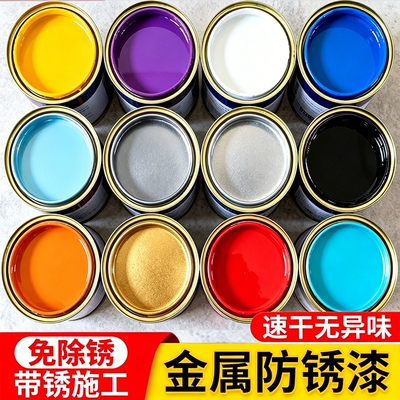 水性金属漆油漆防锈漆翻新改色铁门窗黑白色防腐自刷涂料家用除锈