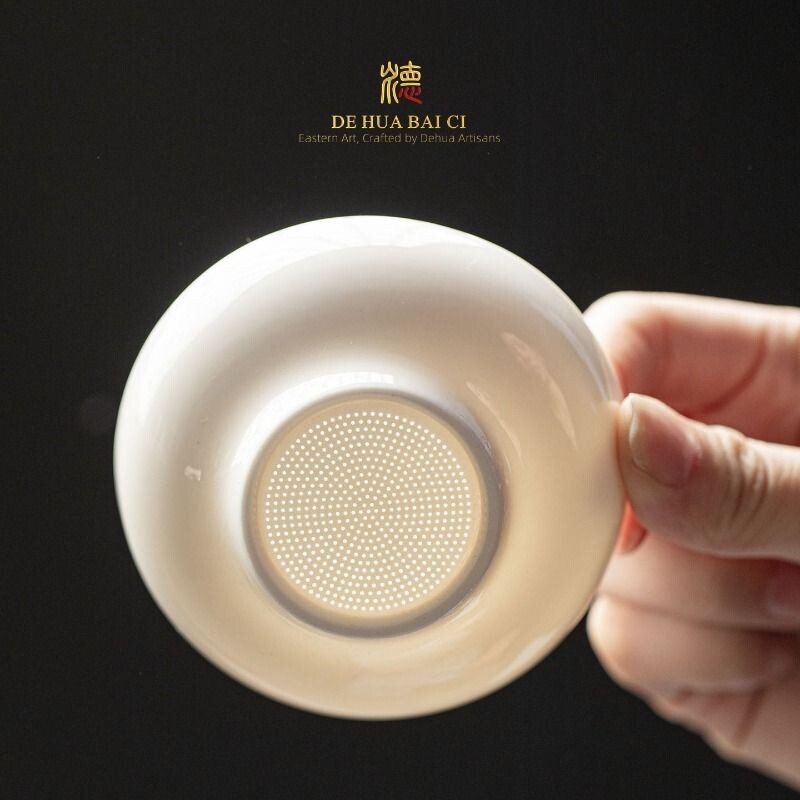 陶瓷茶漏茶滤白瓷茶叶过滤网漏斗神器公道杯一体茶水分离茶具配件