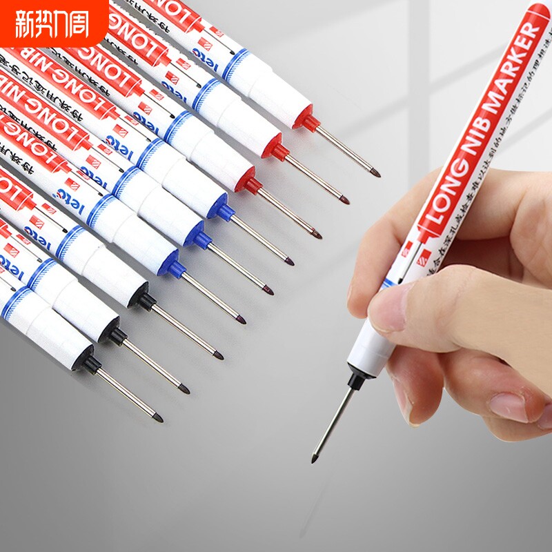 木工长头记号笔油性工地专用瓦工划线铅笔速干防水防油不掉色加长特殊