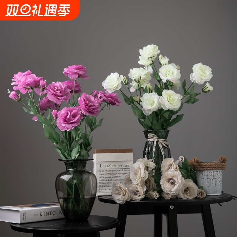 全新升级版4头洋桔梗花仿真花家居装饰婚庆手捧花假花DY-397