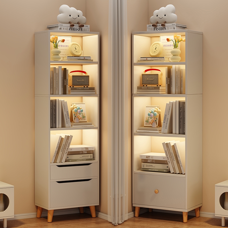 书架客厅多层收纳柜子简易卧室储物靠墙书柜展示架家用角落书柜