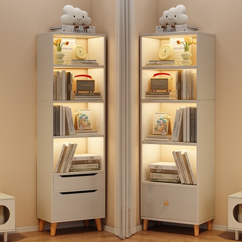 书架客厅多层收纳柜子简易卧室储物靠墙书柜展示架家用角落书柜