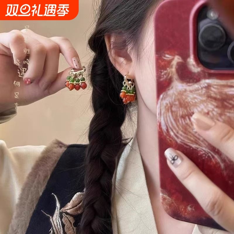 新中式宫廷风耳扣气民族风古风质精致耳环女复古小众百搭典雅耳坠