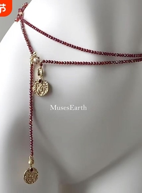 尼罗河红鸢腰链毛衣链长款项链红色招财串珠腰带腰封配饰森系配饰