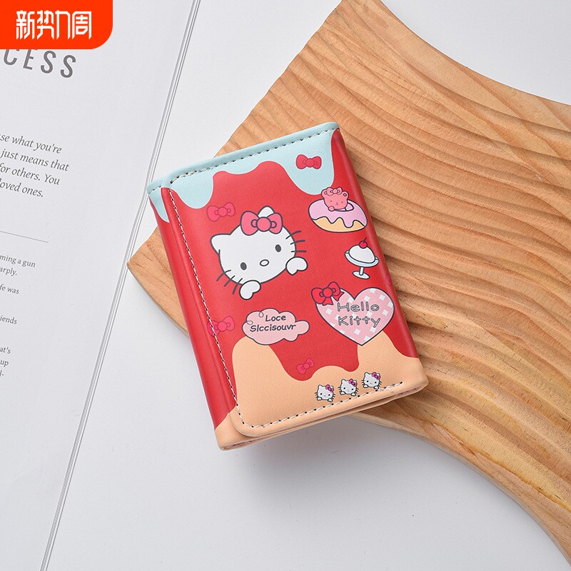三折钱包新款创意情侣零钱包多功能卡包一体多卡位可爱小包