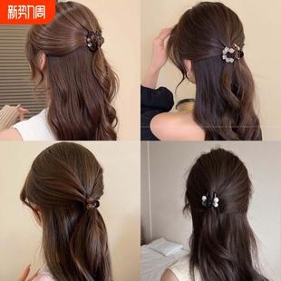 发夹高级感半扎发女高马尾抓夹固定神器2025新款后脑勺小夹子发饰
