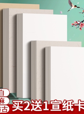 国画卡纸全白全麻镜面宣纸生宣熟宣半生熟作品书法专用生宣纸水墨仿古软卡书法作品纸工笔画少儿美术装裱
