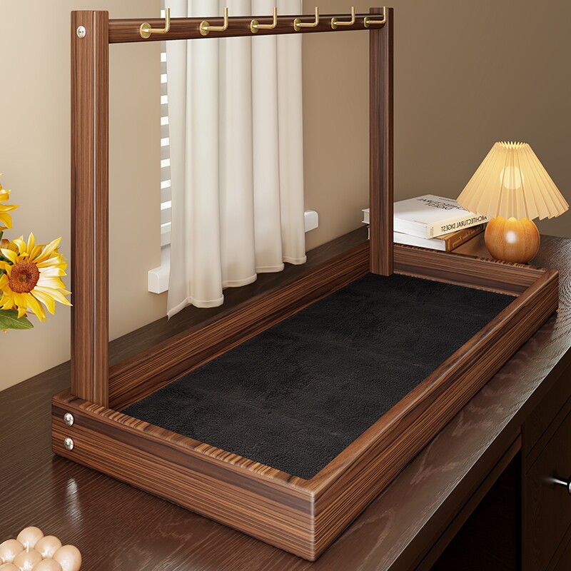 实木钥匙收纳玄关摆件家用入户进门装饰摆件架梳妆台悬挂支架台面