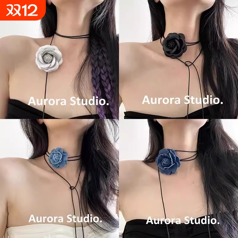 玫瑰花项链女生款