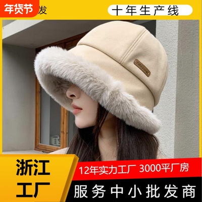 2025新款冬季蒙古防寒加绒加厚毛绒渔夫帽秋冬护耳防风御寒水桶帽