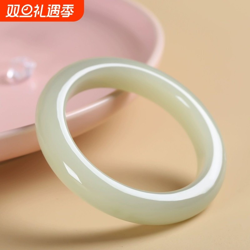 仿新疆和田玉玉镯子女款黄玉羊脂玉昆仑白玉手镯包邮