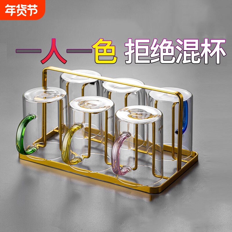 家用水杯玻璃杯带把手耐热防爆加厚水杯泡茶杯客厅牛奶杯喝水杯子