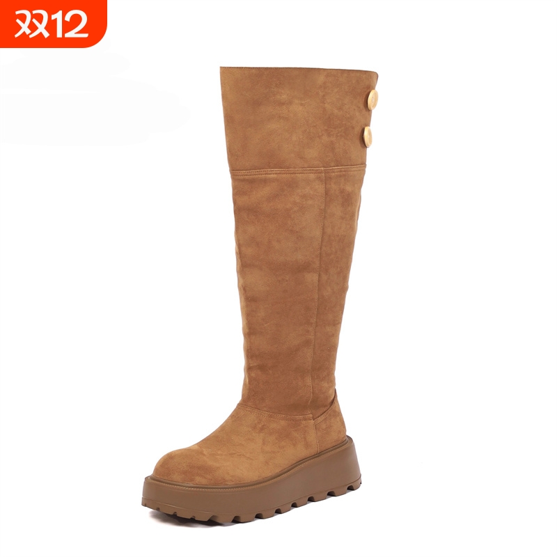 长筒雪地靴女2025新款冬季加绒加厚过膝长靴子厚底保暖高筒靴高跟