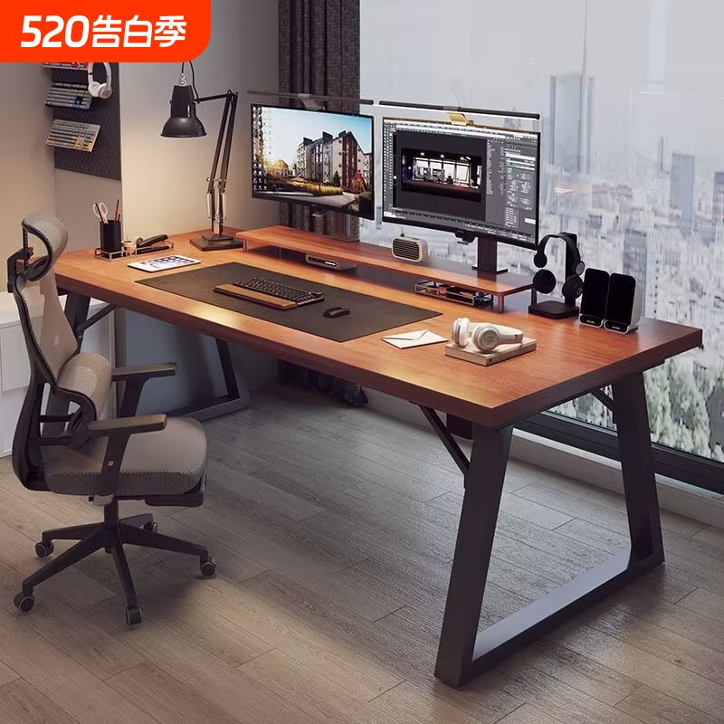 电脑桌台式家用简易书桌办公室简约现代工作台租房卧室学习写字桌