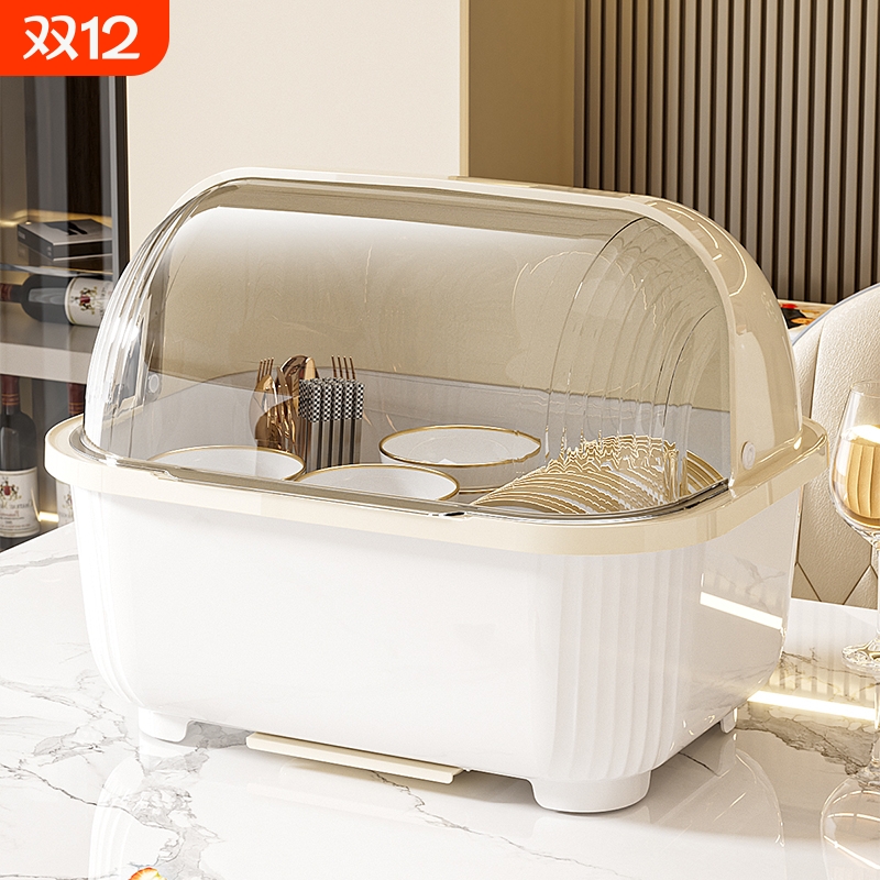 轻奢杯架防尘水杯双层收纳柜沥水