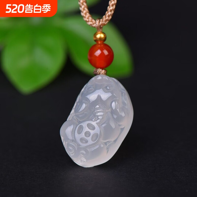 正品白玉髓招财貔貅吊坠三钱背钱皮丘小玉坠本命年情侣项坠礼物