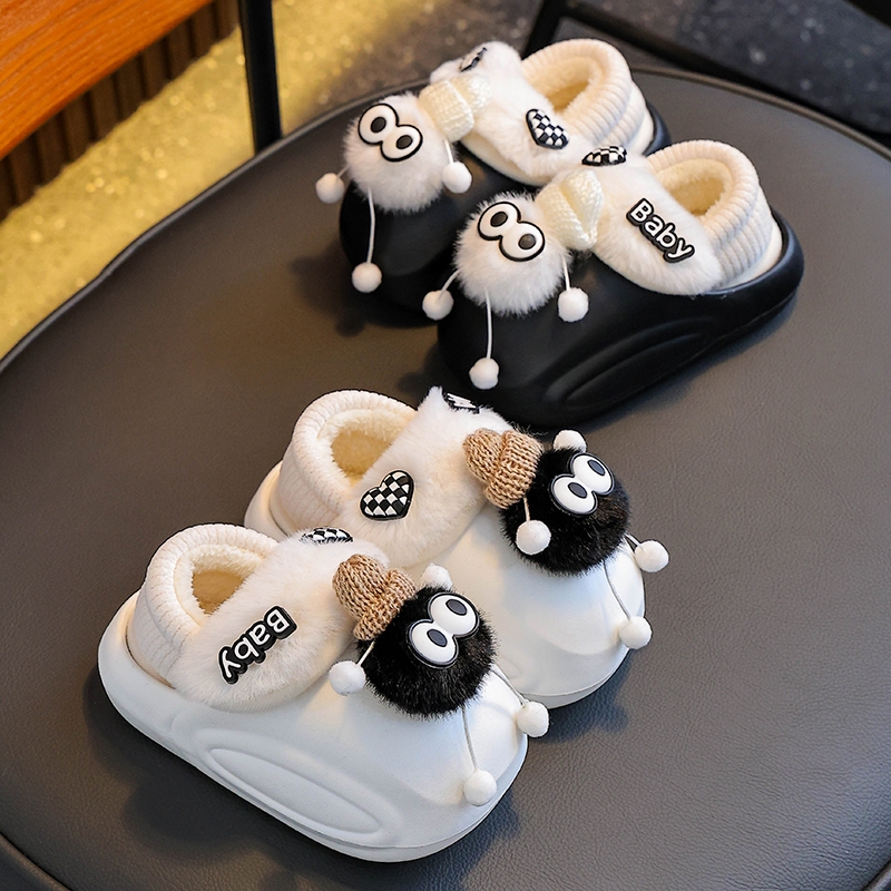 2025新款冬季儿童棉拖鞋EVA防水可拆卸棉套亲子宝宝居家包跟棉鞋