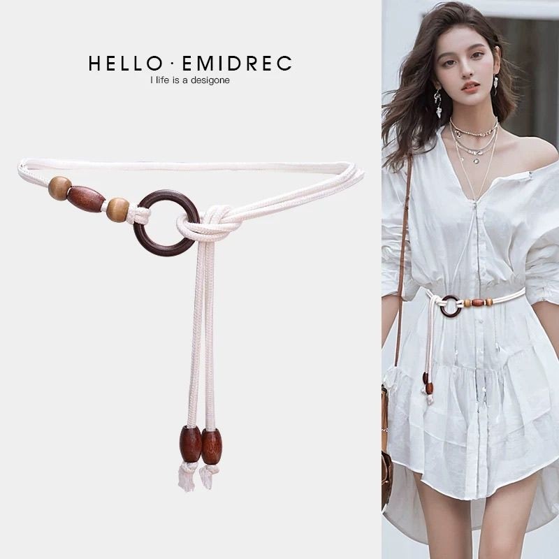 腰绳细腰带配饰女波西米亚编织民族装饰裙子收腰流苏复古腰链皮带