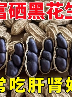原味富硒黑花生带壳大粒味甜黑皮花生米500g云南特产新货晒干黑色