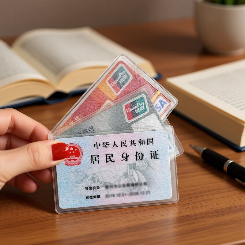 透明防消磁卡包身份证保护套银行卡套装证件套加厚卡套磨砂居民