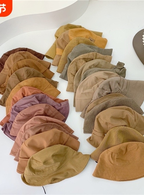 【HOT】秋冬帽子克莱因蓝咖啡色焦糖色白色黑色绿色渔夫帽显瘦大