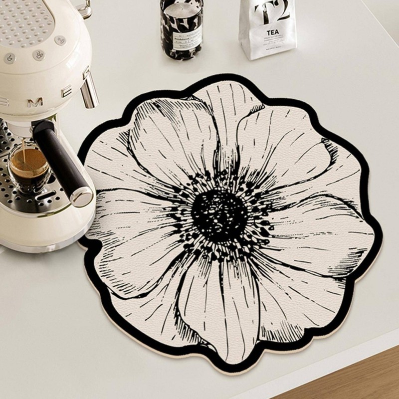 高品质耐脏餐垫花朵硅藻泥沥水垫家用厨房台面吸水碗盘防滑控水垫,餐饮具,餐垫,淘宝优惠券,粉丝福利购,淘宝优惠卷
