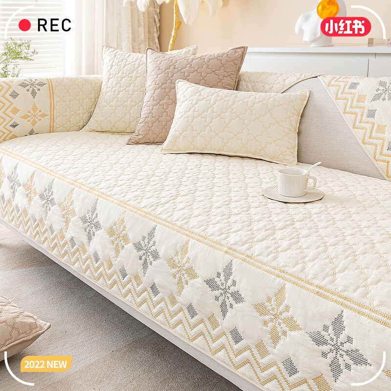 2026水洗棉磨毛沙发垫四季通用防滑坐垫全包万能沙发套罩靠背盖布