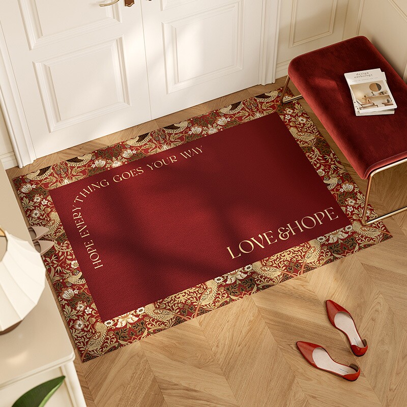 新年喜庆结婚皮革地垫家用相关进门入户地垫客厅防滑地垫一件代发
