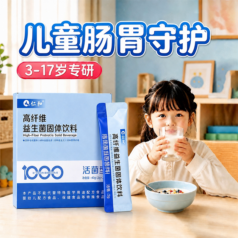 仁和益生菌高纤维儿童调理肠胃肠道便秘免疫力正品官方旗舰店图片