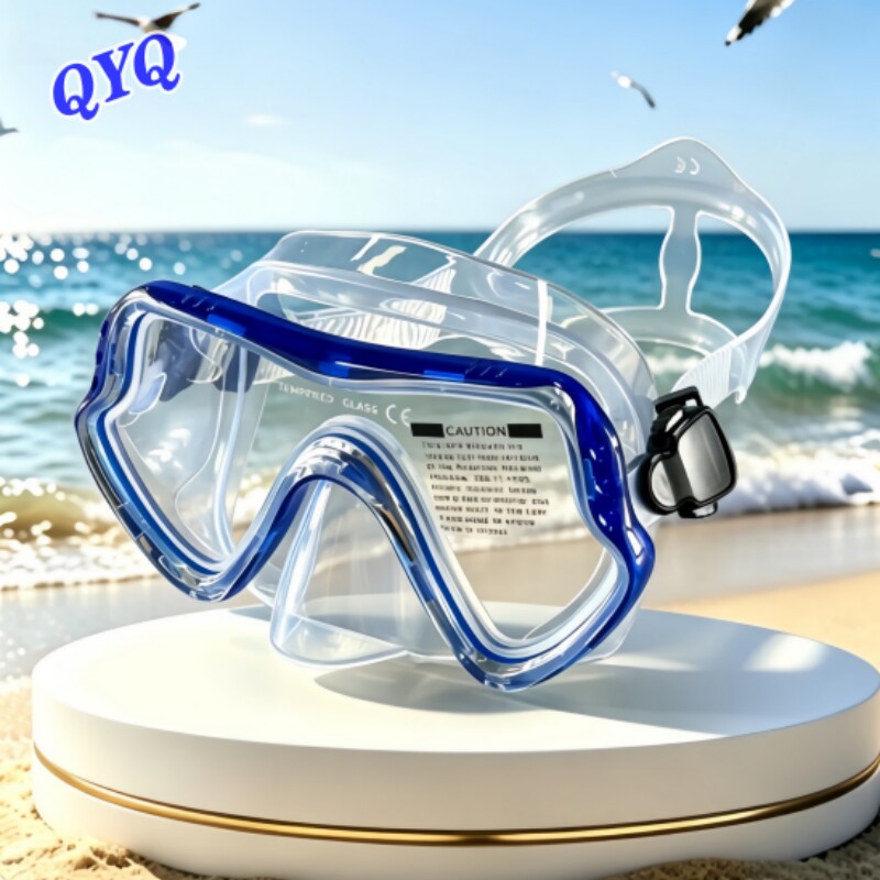 成人潜水用品 防水面罩潜水镜钢化玻璃游泳潜水浮潜透明镜片