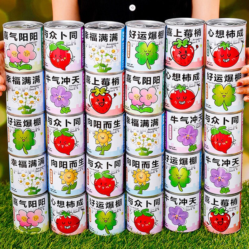 幼儿园小礼品种植小盆栽学生diy儿童毕业地推礼物桌面绿植罐头图片
