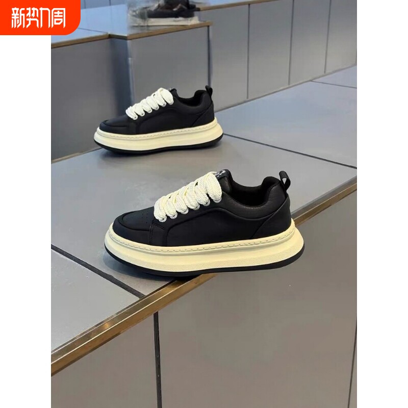 欧伦啄木鸟老爹鞋男春季厚底高级感皮面运动跑步潮流休闲鞋超火20