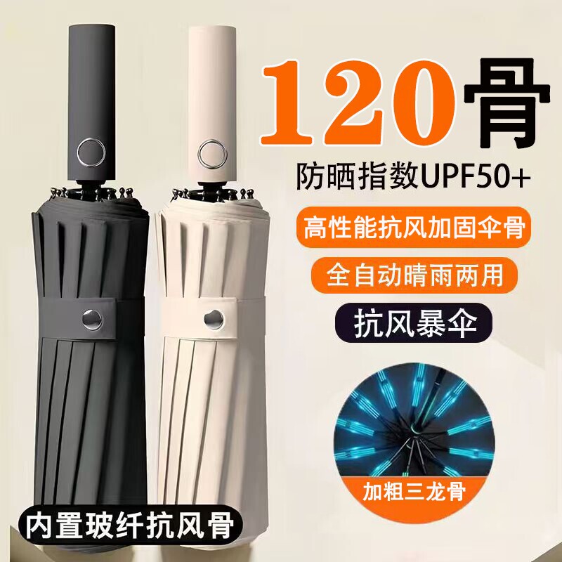 加固雨伞加大抗男士伞学生三折伞女防晒防紫外线折叠伞晴雨两用