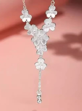 999纯银高级花团锦簇项链