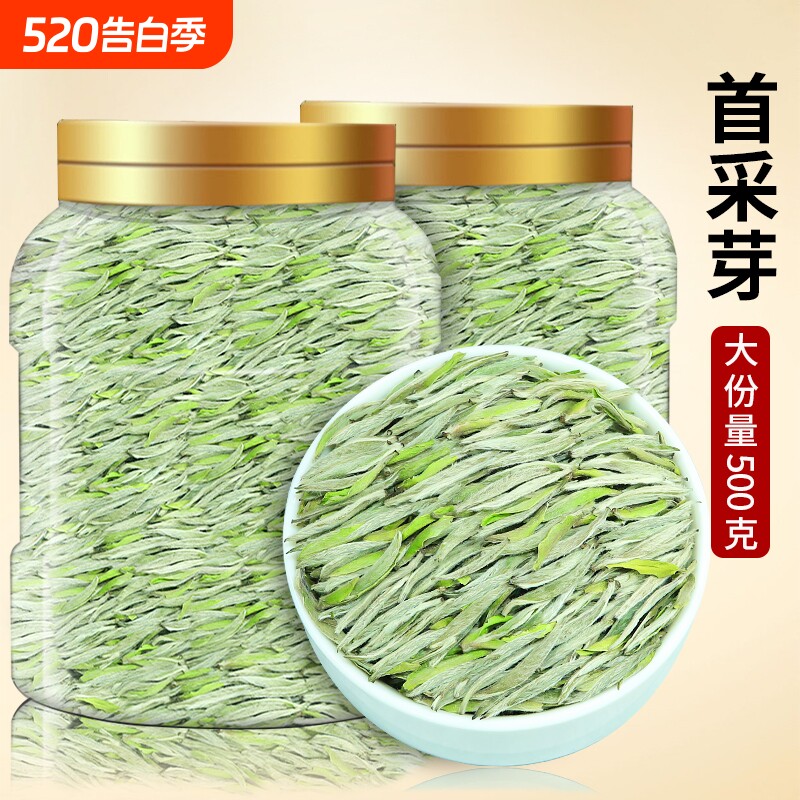 头采米粒银针高山新茶白毫银针毫香荒山白茶特级明前白茶