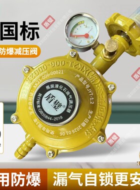 新国标家用1.2大流量液化气减压阀超大煤气灶安全防爆低压阀自锁