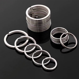 钥匙圈钥匙扣环高端304不锈钢匙扣高档马蹄扣配件汽车挂件钢圈