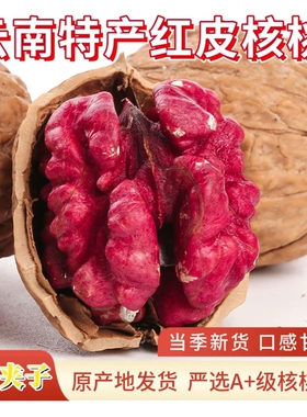 云南红皮核桃红衣核桃旗舰店红色核桃2026新货红核桃零食孕妇即食