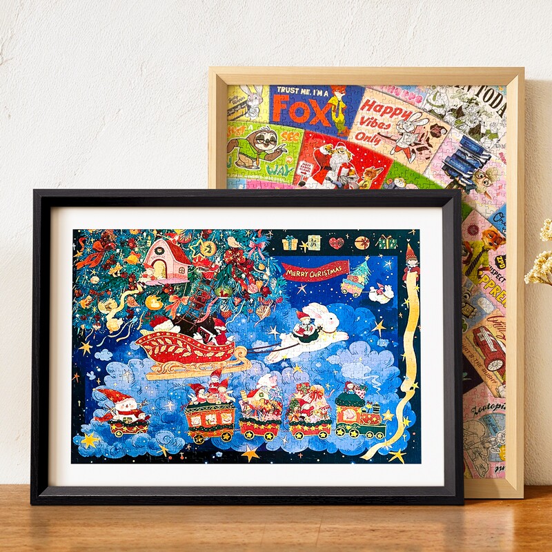 简约拼图相框收纳1000片大尺寸挂墙框架拼图专用相框70*50*