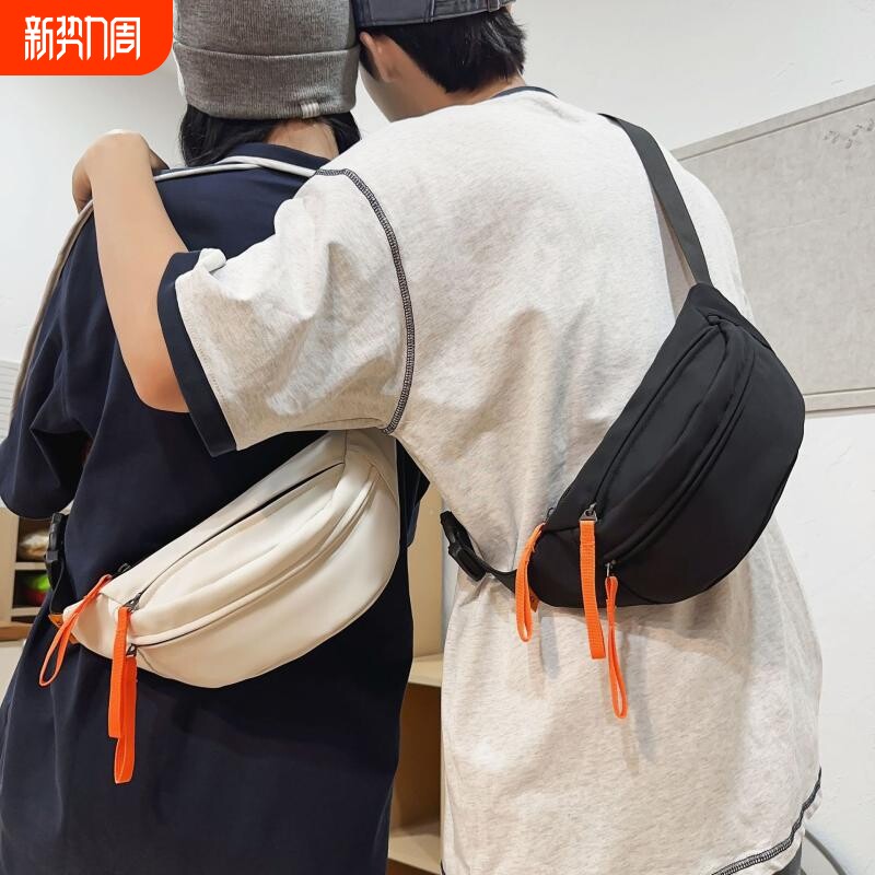 胸包男ins潮流小包防水休闲斜挎包运动挎包男士腰包女单肩包黑色