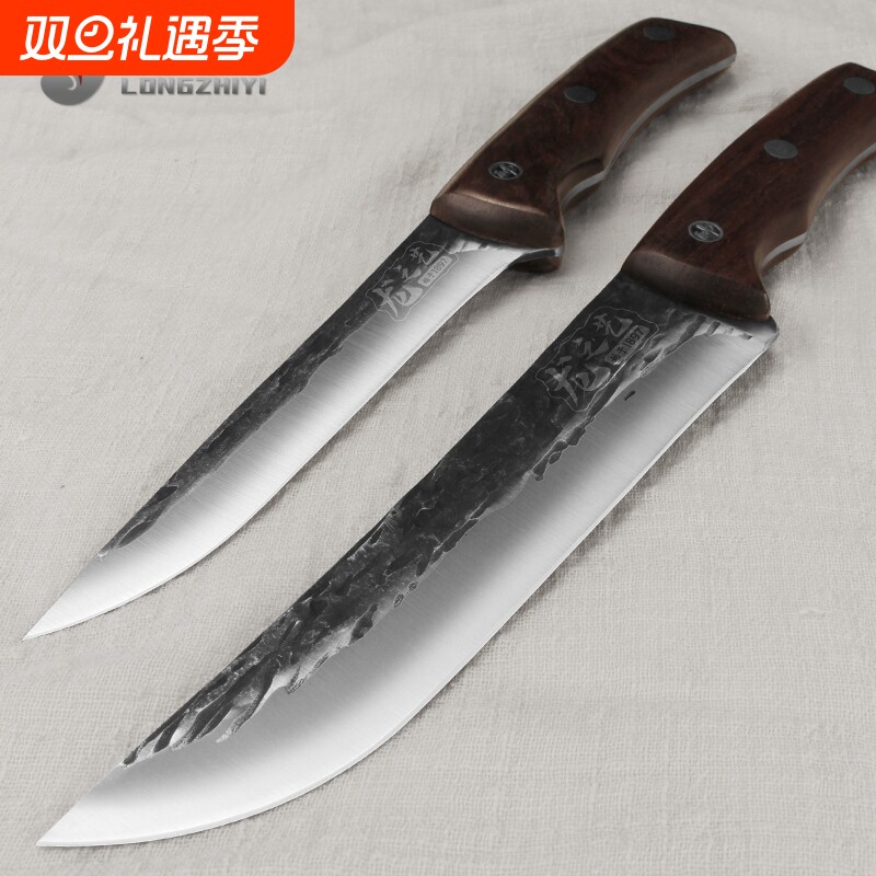 龙之艺锻打剔骨刀锋利尖刀卖肉分割刀商用专业屠宰专用刀杀猪刀具